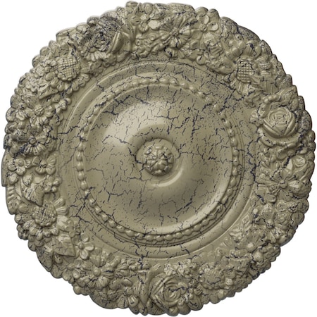 Ekena Millwork Marseille Ceiling Medallion (Fits Canopies up to 7 3/8"), 21"OD x 2"P, Castle Stone Crackle CM21MACSC